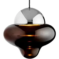Design By Us LED-Hängeleuchte Nutty XL, braun / chromfarben, Ø 30 cm