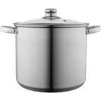 Altom Design Fabio Hoher Edelstahltopf mit Deckel für Induktion 12,5 l