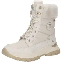 Mustang Damenschuhe Gefüttert Winterstiefel Beige Freizeit