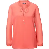 Goldner Kurzgröße: Elegante Jersey-Bluse mit Rundhals in koralle | Gr.: 22