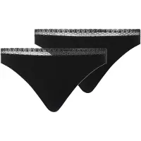 Chantelle String "String Tanga Cozy Chic 2P 2er Pack", Damen, Gr. S, schwarz, Obermaterial: 80% Modal CMD. 20% Elasthan EL., Unterhosen String
