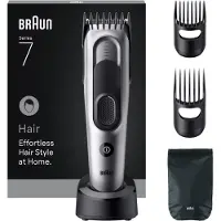 Braun Haarschneider Serie 7, + 5 Styling-Zubehörteile, lebenslang scharfe Klinge, 17 Längen, HC7590, grau