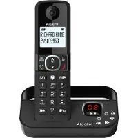 Alcatel F860 Voice, DECT-Telefon, Kabelloses Mobilteil, Freisprecheinrichtung, 100 Eintragungen, Anrufer-Identifikation, Schwarz
