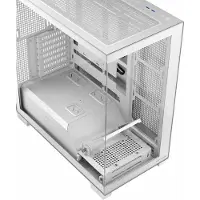 Modecom VOLCANO STELLAR Weiß MIDI PC-Gehäuse, Midi Tower ohne Lüfter, Panorama Glas Design, Stahlgehäuse, ATX Mainboard kompatibel