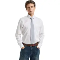 Gant für Herren. 3230300 Slim Fit Hemd aus weißem Satin (L), Lässig, Party, Baumwolle, Klassisch, Langarm
