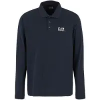 EA7 für Herren. 8NPF15_PJVQZ Core Identity Langarm-Poloshirt aus Stretch-Baumwolle in navy (S), Lässig, Sportlich, Multisport, Marine