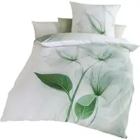 Kaeppel Bettwäsche "Floating", grün, B/L: 155cm x 200cm, 1 Stk., 1 Stk., Mako-Satin, B/L: 80cm x 80cm, 2, Mako-Satin, Obermaterial: 100% Baumwolle, Bettwäsche, Bettwäsche