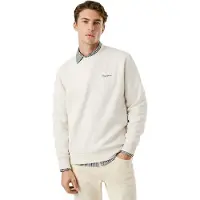 Pepe Jeans für Herren. PM5800013 Sweatshirt Macbeth Klein Logo Einfarbig off-white (XL), Weiß, Lässig, Baumwolle