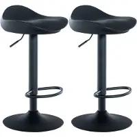 CLP 2er Set Barhocker Alisson - Höhenverstellbar Mit Fußstütze 360 Grad Drehbar - Tresenhocker Ergonomisch, Farbe: schwarz