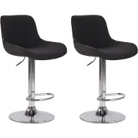CLP 2er Set Barhocker Lentini Stoff Schwarz/Chrom