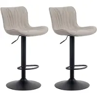 CLP 2er Set Barhocker Linus taupe/Stoff