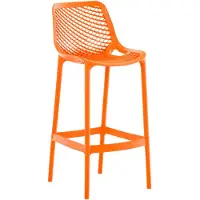 CLP Barhocker Garten wetterfest Air, Gartenstuhl mit Lehne, Tresenstuhl wetterfest UV-beständig aus pflegeleichtem Kunststoff, bis 160 kg, Farbe: orange
