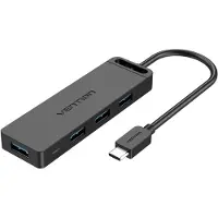 Vention TGKBB, USB 3.2 Gen 1 (3.1 Gen 1) Type-C, Mikro-USB, USB 3.2 Gen 1 (3.1 Gen 1) Type-A, 5000 Mbit/s, Schwarz, Acrylnitril-Butadien-Styrol (ABS), Rundkabel