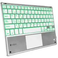 Subblim TECLADO SMART BACKLIT TOUCHPAD BLUETOOTH SILVER, QWERTY, Spanisch, 5 Millionen Zeichen, Jede Marke, Silber, Weiß, Acrylnitril-Butadien-Styrol (ABS)