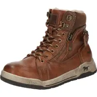 Mustang Winterboots SHOES "Ihana", Damen, Gr. 36, braun (cognac), Lederimitat, Textil, Schuhe Winterboots, High Top Sneaker, Winterboots mit Warmfutter und TEX
