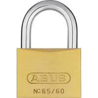 ABUS 65/20, Herkömmliches Vorhängeschloss, Tastensperre, Unterschiedliche Schließung, Messing, Messing, U-förmig