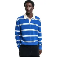 Gant für Herren. 8050236 Blaues Poloshirt aus gerippter Baumwolle (S), Lässig