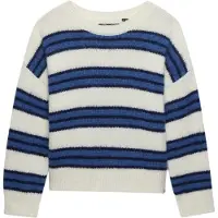 Superdry für Damen. W6110738A Gestreiftes Slouchy-Sweatshirt mit Anrauung in Blau (XXS), Lässig, Stoff
