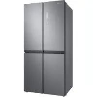 Samsung RF48A400EM9/EG, French Door, 488 ℓ, Edelstahl Look, Freistehend, French door, Silber, Touchsteuerung, LED, An Tür