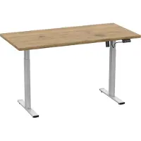 VCM Schreibtisch "Schreibtisch höhenverstellbar Lona 140x80", braun (silber, honig, eiche), B:140cm T:80cm, Tische, Schreibtisch