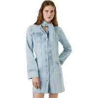 Pepe Jeans für Damen. PL9537688 Ella Kleid blau (XXS), Lässig, Baumwolle, Langarm