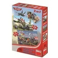 Dino Bikes Dino Flugzeuge Puzzle 124 Teile + Kartenspiel Set