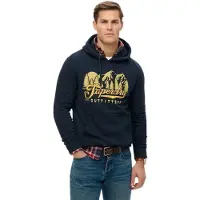 Superdry für Herren. M2014357A Outfitters Kapuzenpullover marineblau (XL), Lässig, Baumwolle, Langarm