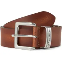 Tom Tailor Ledergürtel "TTTOM", Damen, Gr. 120, braun (light braun uni), Büffelleder, unifarben, Gürtel Ledergürtel, 4 cm breiter Herrengürtel, Casual und Jeans Look
