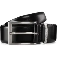 Tom Tailor Ledergürtel "TTBILL", Herren, Gr. 90, schwarz, Materialmix, unifarben, Gürtel Ledergürtel, 3.5 cm breiter Herrengürtel, Freizeit- und Anzugsgürtel, bis Gr. 120