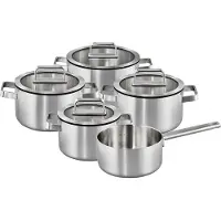 Hanseatic Topf-Set "PREMIUM" Set, Kochtopf 1x 16 cm / 2x 20 cm / 1x 24 cm, Stielkasserolle 16 cm, 9 Stk. tlg. Edelstahl