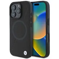 BMW BMHMP16L23RTPK iPhone 16 Pro 6.3" czarny/black hardcase Sign Leather Half Textured And Circle Ma