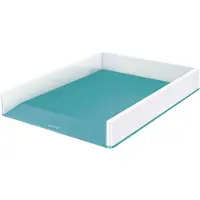 Leitz Ablagekorb WOW Duo Color, DIN A4, weiß/eisblau