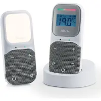 Alecto DBX140 DECT-Babyphone Full Eco Display Nachtlicht Schlaflieder Weiß Grau