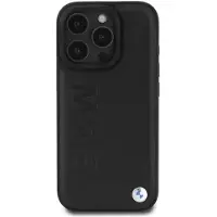 BMW BMHCP16LSLLBK iPhone 16 Pro 6.3" czarny/black hardcase Leather Hot Stamp