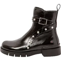 Art für Damen. 11837S101003_001 1837S Oxford Lederstiefelette schwarz (37), Wohnung, 1 bis 3 cm, Reißverschluss, Lässig