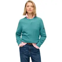 Superdry für Damen. W6110609A Türkiser Slouchy-Pullover (S), Lässig, Baumwolle, Langarm