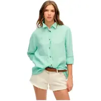 Superdry Casual Linen Boyfriend Langarmhemd