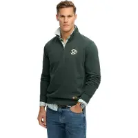 Superdry für Herren. M2014383A Grünes Athletic Sweatshirt mit halbem Reißverschluss (M), Lässig, Baumwolle