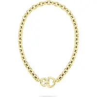 Liebeskind berlin Kette mit Anhänger "Schmuck Geschenk Edelstahl Halskette The D-Link Statement", gold (gelbgoldfarben), Halsketten, Edelstahl, L: 45 B: 6mm, Kette mit Anhänger, B:6mm