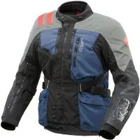 T-ur Hydroscud Roadbook Jacke Blau Grau 3-Lagen Genehmigt größe XXXL