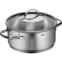 Silit WMF Achat Bratentopf mit Glassdeckel 20cm Edelstahl, 2,56 l, Edelstahl, Edelstahl, Edelstahl, Keramik, Elektro, Gas, Induktion, Edelstahl