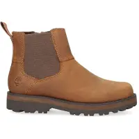 Timberland Unisex für Kinder. TB0A28PC3581 Braune Courma Chelsea-Lederstiefel (23), Wohnung, Reißverschluss, Klettverschluss, Lässig, Kinder