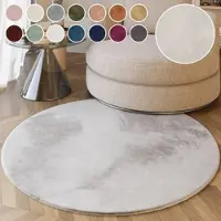 Esprit Hochflor-Teppich »Alice ESP-4377 Kunstfell« rund 25 mm Höhe Kaninchenfell-Haptik, besonders weich und dicht, für alle Räume, 16845035-9 greige 25 mm