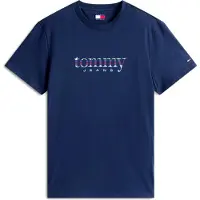 Tommy Hilfiger T-Shirt TOMMY JEANS "TJM SLIM ENTRY DNA", Herren, Gr. XL, blau (schwarz night navy), Single Jersey, Obermaterial: 100% Baumwolle, Rundhals, Shirts T-Shirt