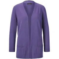Goldner Langarm Feinstrick-Cardigan in lila | Gr.: 46