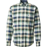 Fynch&Hatton Karohemd , Herren, Gr. S, N-Gr, bunt (schwarz ivy), Jersey, Obermaterial: 100% Baumwolle, kariert, normal hüftbedeckend, Rundhals, Hemden Karohemd, mit Brusttasche und Logo-Stickerei