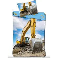 BrandMac Yellow Excavator 100 X 140 Cm Bettwäsche Für Wiege