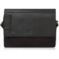 Paolo Peruzzi Studenten Leder Umhängetasche Schwarz Vintage