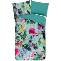 Muller Textil Good Morning Bettwäsche "Imma" - Blau - (140x200 cm) - 100 % Baumwolle