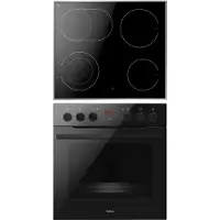 Amica Elektro-Herd-Set, Energieeffizienz: A, schwarz, Herdsets, Komfortables Kochen und Backen mit praktischer Unterstützung, Elektro-Herd-Set